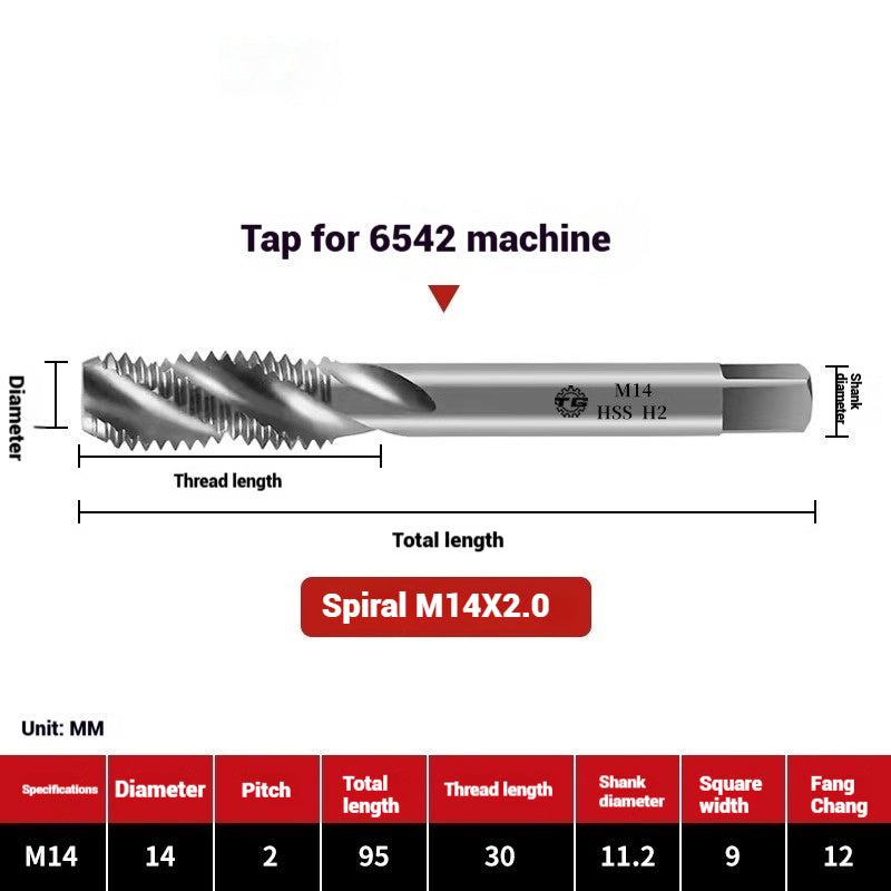 1089-Machine taps stainless steel special spiral apex straight flute taps fine-tooth tapping high-speed steel tapping drills Shandong Denso Pricision Tools Co.,Ltd.